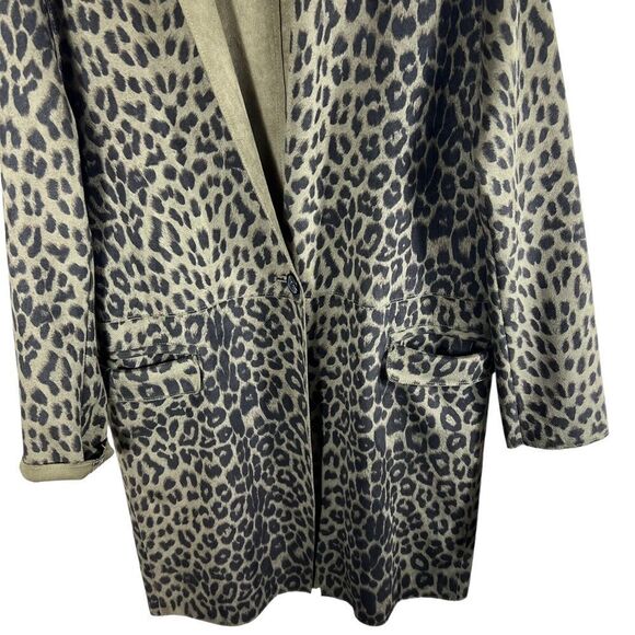 BlankNYC Lush Olive Green Animal Print Faux Suede Jacket - Picture 4 of 12
